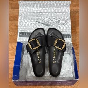 BIRKENSTOCK MADRID BUG BUCKLE HIGH-SHINE ESPRESSO SIZE 41